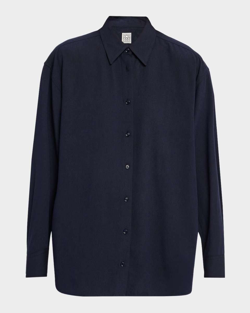 Classic Fluid Button-Front Shirt